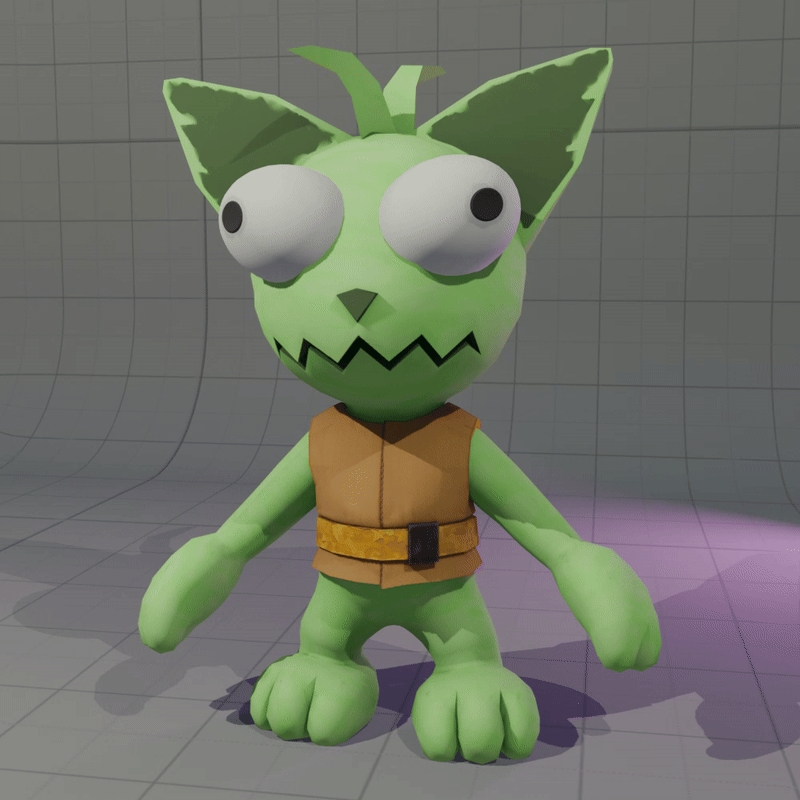 The idle animation of the gremlin