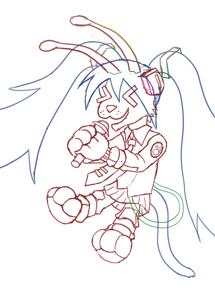 Katsune Miku poster progress