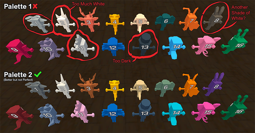 Feedback on the colours