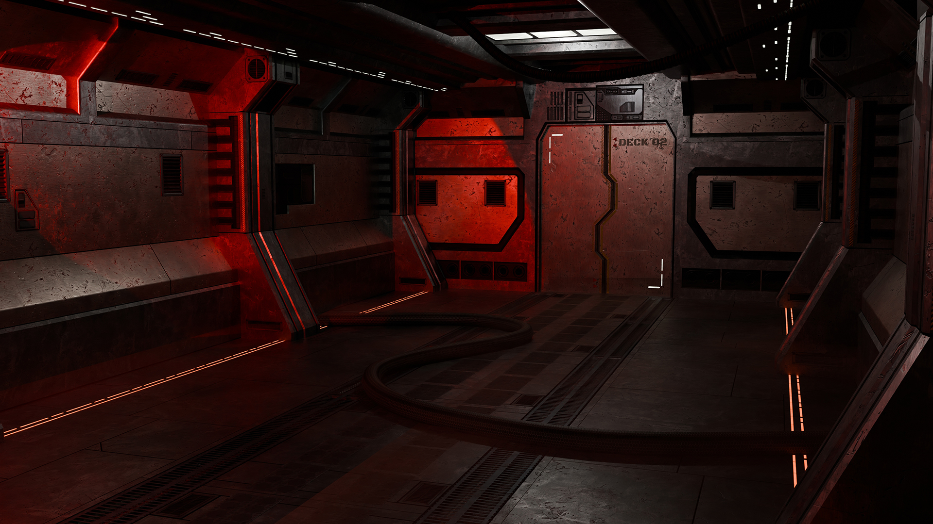 Sci-fi corridor showcase
